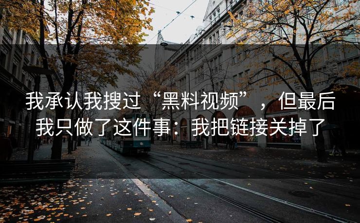 我承认我搜过“黑料视频”，但最后我只做了这件事：我把链接关掉了